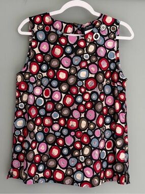 NWT Max Mara "Marta" Printed Geometric Retro Circles Colorful Sleeveless Top